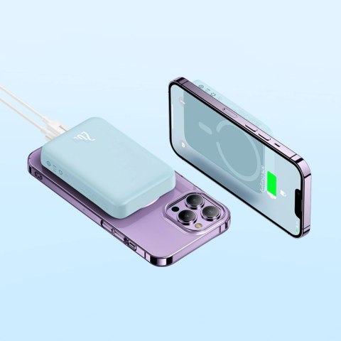 Powerbank Baseus Magnetic Mini indukcyjny 10000mAh 20W - niebieski + kabel USB-C - USB-C Powerbank Baseus Magnetic Mini indukcyjny 10000mAh 20W - niebieski + kabel USB-C - USB-C