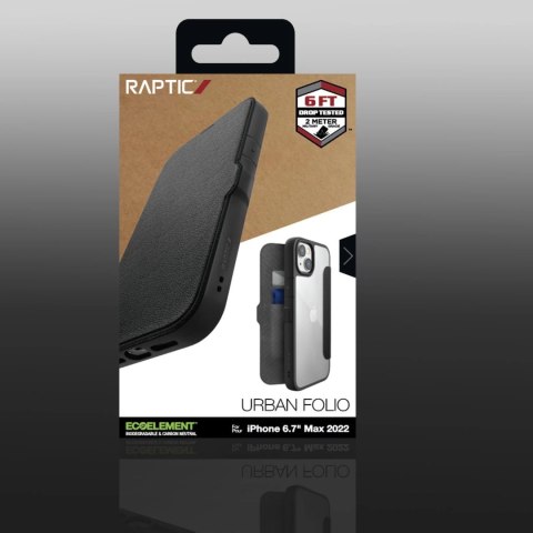 Raptic X-Doria Urban Folio Case etui iPhone 14 Plus pokrowiec z klapką czarny Raptic X-Doria Urban Folio Case etui iPhone 14 Plus pokrowiec z klapką czarny