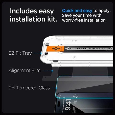 Szkło hartowane Spigen Glas.tR EZ Fit na iPhone 15 Pro Max - 2 szt. Szkło hartowane Spigen Glas.tR EZ Fit na iPhone 15 Pro Max - 2 szt.