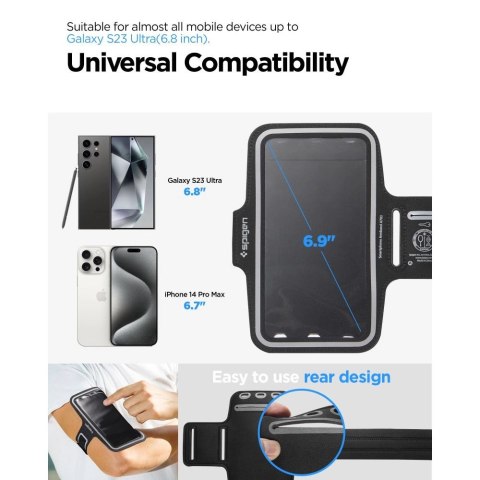 Armband Spigen A703 sportowy 6.9'' - czarny Armband Spigen A703 sportowy 6.9'' - czarny