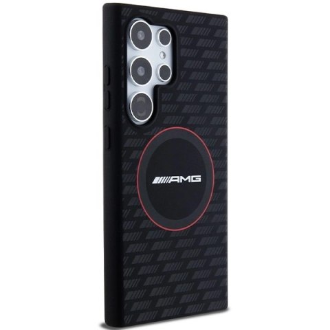Etui AMG Silicone Carbon Pattern MagSafe na Samsung Galaxy S24 Ultra - czarne