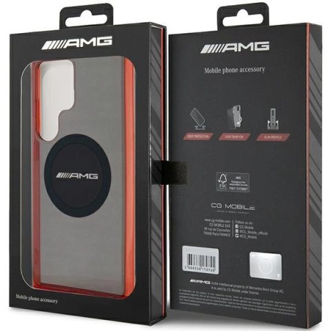 Etui AMG Transparent Bicolor MagSafe na Samsung Galaxy S24 Ultra - czarne Etui AMG Transparent Bicolor MagSafe na Samsung Galaxy S24 Ultra - czarne