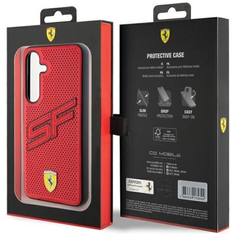Etui Ferrari Big SF Perforated na Samsung Galaxy S24+ - czerwone Etui Ferrari Big SF Perforated na Samsung Galaxy S24+ - czerwone