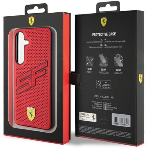 Etui Ferrari Big SF Perforated na Samsung Galaxy S24 - czerwone Etui Ferrari Big SF Perforated na Samsung Galaxy S24 - czerwone