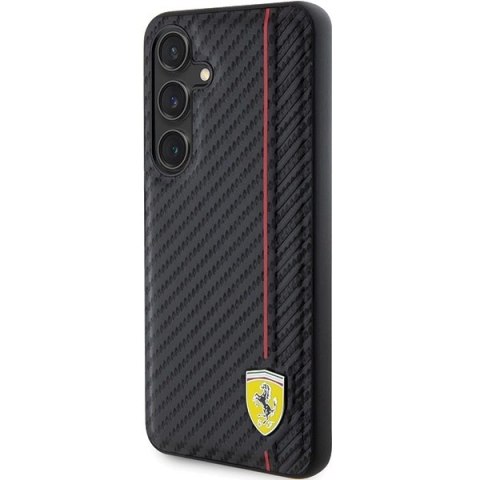 Etui Ferrari Carbon Printed Line na Samsung Galaxy S24+ - czarne Etui Ferrari Carbon Printed Line na Samsung Galaxy S24+ - czarne
