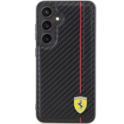 Etui Ferrari Carbon Printed Line na Samsung Galaxy S24 - czarne Etui Ferrari Carbon Printed Line na Samsung Galaxy S24 - czarne