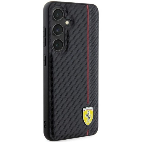 Etui Ferrari Carbon Printed Line na Samsung Galaxy S24 - czarne Etui Ferrari Carbon Printed Line na Samsung Galaxy S24 - czarne