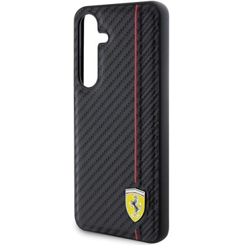 Etui Ferrari Carbon Printed Line na Samsung Galaxy S24 - czarne Etui Ferrari Carbon Printed Line na Samsung Galaxy S24 - czarne