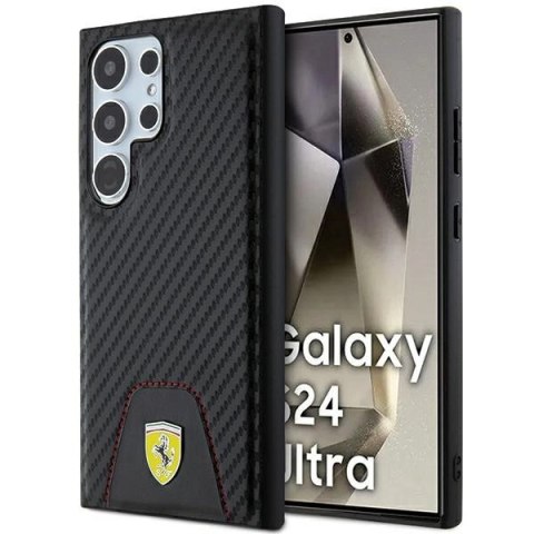 Etui Ferrari Carbon Stitched Bottom na Samsung Galaxy S24 Ultra - czarne Etui Ferrari Carbon Stitched Bottom na Samsung Galaxy S24 Ultra - czarne