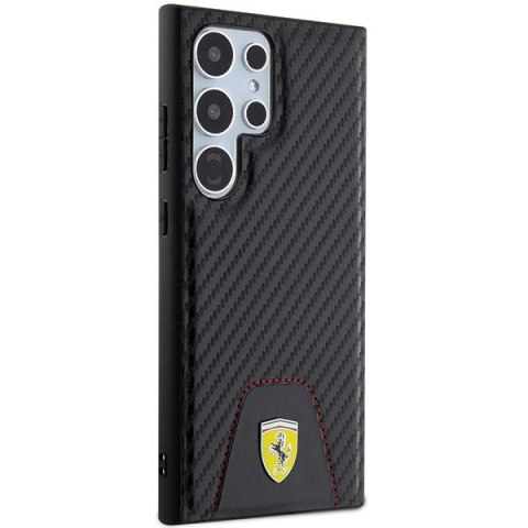 Etui Ferrari Carbon Stitched Bottom na Samsung Galaxy S24 Ultra - czarne Etui Ferrari Carbon Stitched Bottom na Samsung Galaxy S24 Ultra - czarne