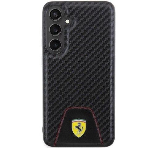 Etui Ferrari Carbon Stitched Bottom na Samsung Galaxy S24+ - czarne Etui Ferrari Carbon Stitched Bottom na Samsung Galaxy S24+ - czarne