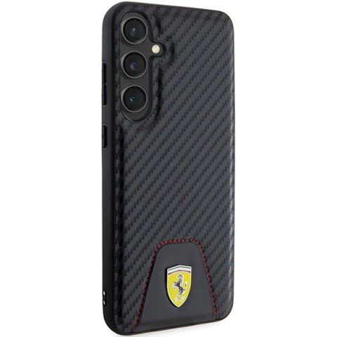 Etui Ferrari Carbon Stitched Bottom na Samsung Galaxy S24+ - czarne Etui Ferrari Carbon Stitched Bottom na Samsung Galaxy S24+ - czarne