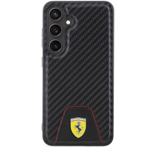 Etui Ferrari Carbon Stitched Bottom na Samsung Galaxy S24 - czarne Etui Ferrari Carbon Stitched Bottom na Samsung Galaxy S24 - czarne