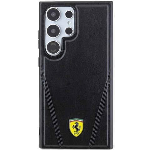 Etui Ferrari Hot Stamp V Lines MagSafe na Samsung Galaxy S24 Ultra - czarne Etui Ferrari Hot Stamp V Lines MagSafe na Samsung Galaxy S24 Ultra - czarne