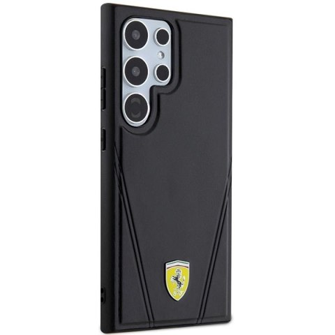 Etui Ferrari Hot Stamp V Lines MagSafe na Samsung Galaxy S24 Ultra - czarne Etui Ferrari Hot Stamp V Lines MagSafe na Samsung Galaxy S24 Ultra - czarne