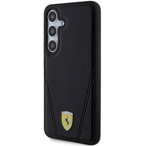 Etui Ferrari Hot Stamp V Lines MagSafe na Samsung Galaxy S24+ - czarne Etui Ferrari Hot Stamp V Lines MagSafe na Samsung Galaxy S24+ - czarne