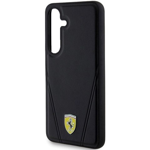 Etui Ferrari Hot Stamp V Lines MagSafe na Samsung Galaxy S24+ - czarne Etui Ferrari Hot Stamp V Lines MagSafe na Samsung Galaxy S24+ - czarne