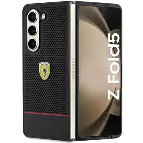 Etui Ferrari Perforated Line na Samsung Galaxy Z Fold 5 - czarne Etui Ferrari Perforated Line na Samsung Galaxy Z Fold 5 - czarne