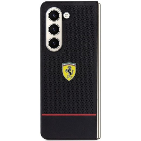 Etui Ferrari Perforated Line na Samsung Galaxy Z Fold 5 - czarne Etui Ferrari Perforated Line na Samsung Galaxy Z Fold 5 - czarne