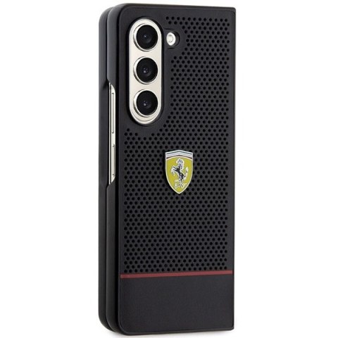 Etui Ferrari Perforated Line na Samsung Galaxy Z Fold 5 - czarne Etui Ferrari Perforated Line na Samsung Galaxy Z Fold 5 - czarne