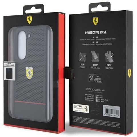 Etui Ferrari Perforated Line na Samsung Galaxy Z Fold 5 - czarne Etui Ferrari Perforated Line na Samsung Galaxy Z Fold 5 - czarne