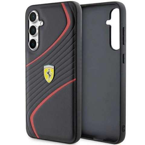 Etui Ferrari Twist Metal Logo na Samsung Galaxy S23 FE - czarne Etui Ferrari Twist Metal Logo na Samsung Galaxy S23 FE - czarne