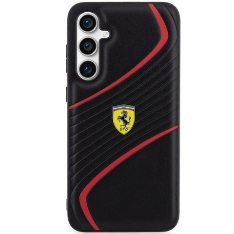 Etui Ferrari Twist Metal Logo na Samsung Galaxy S23 FE - czarne Etui Ferrari Twist Metal Logo na Samsung Galaxy S23 FE - czarne