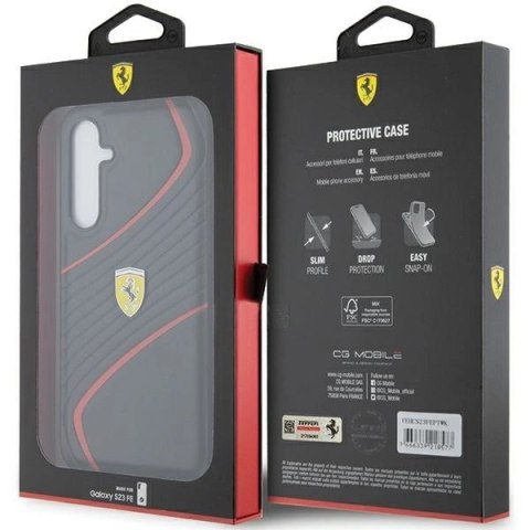 Etui Ferrari Twist Metal Logo na Samsung Galaxy S23 FE - czarne Etui Ferrari Twist Metal Logo na Samsung Galaxy S23 FE - czarne