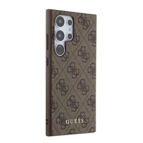 Etui Guess 4G Metal Gold Logo na Samsung Galaxy S24 Ultra - brązowe