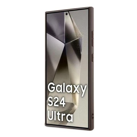 Etui Guess 4G Metal Gold Logo na Samsung Galaxy S24 Ultra - brązowe