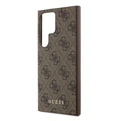 Etui Guess 4G Metal Gold Logo na Samsung Galaxy S24 Ultra - brązowe