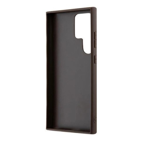 Etui Guess 4G Metal Gold Logo na Samsung Galaxy S24 Ultra - brązowe