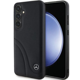Etui Mercedes Leather Curved Stitches na Samsung Galaxy S24+ - czarne
