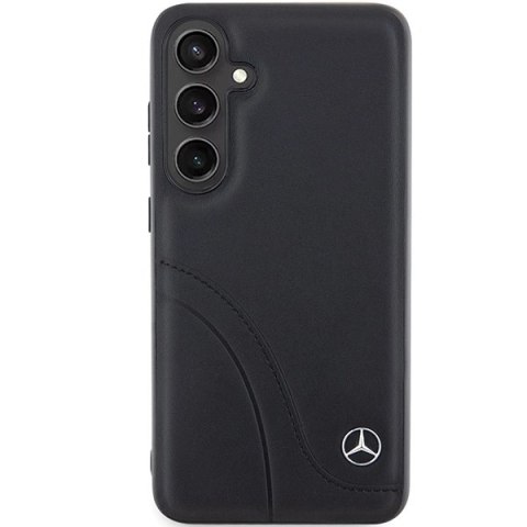 Etui Mercedes Leather Curved Stitches na Samsung Galaxy S24+ - czarne Etui Mercedes Leather Curved Stitches na Samsung Galaxy S24+ - czarne