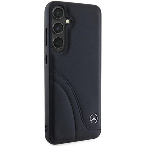 Etui Mercedes Leather Curved Stitches na Samsung Galaxy S24+ - czarne Etui Mercedes Leather Curved Stitches na Samsung Galaxy S24+ - czarne