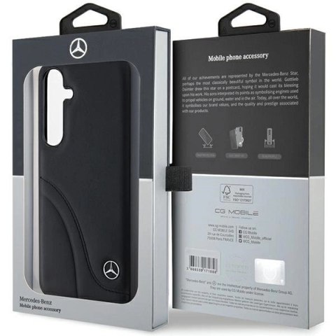 Etui Mercedes Leather Curved Stitches na Samsung Galaxy S24+ - czarne Etui Mercedes Leather Curved Stitches na Samsung Galaxy S24+ - czarne