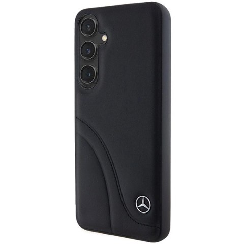Etui Mercedes Leather Curved Stitches na Samsung Galaxy S24 - czarne