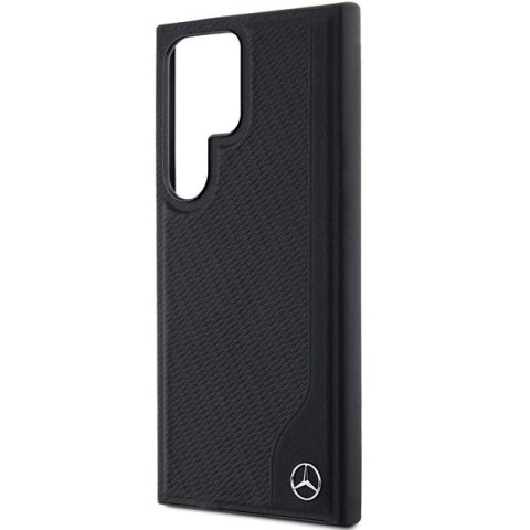 Etui Mercedes Leather Debossed Line MagSafe na Samsung Galaxy S24 Ultra - czarne