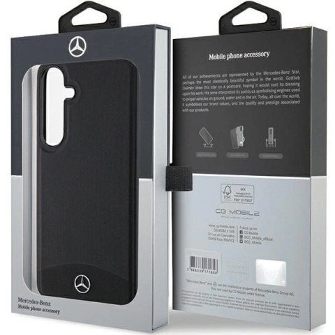 Etui Mercedes Leather Textured & Plain MagSafe na Samsung Galaxy S24 - czarne Etui Mercedes Leather Textured & Plain MagSafe na Samsung Galaxy S24 - czarne