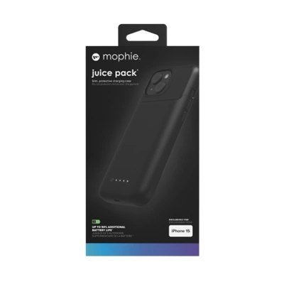 Etui Mophie Juice Pack do iPhone 15 z wbudowanym powerbankiem 2400 mAh - czarne