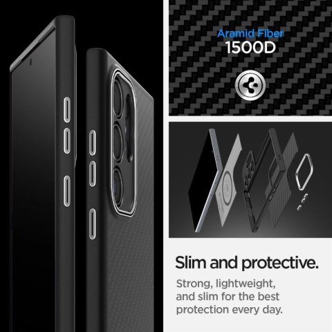 Etui Spigen Enzo Aramid na Samsung Galaxy S24 Ultra - czarny mat Etui Spigen Enzo Aramid na Samsung Galaxy S24 Ultra - czarny mat