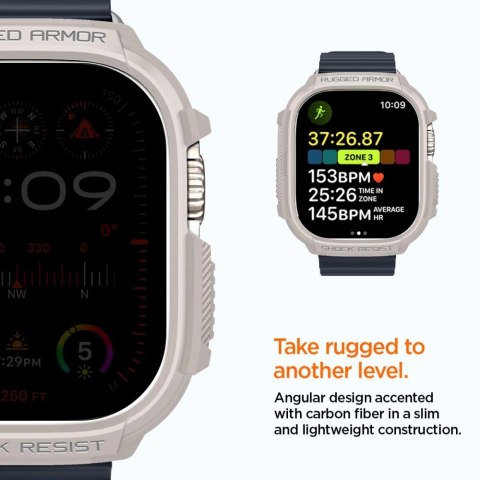 Etui Spigen Rugged Armor na Apple Watch Ultra 1 / 2 (49 mm) - beżowe Etui Spigen Rugged Armor na Apple Watch Ultra 1 / 2 (49 mm) - beżowe