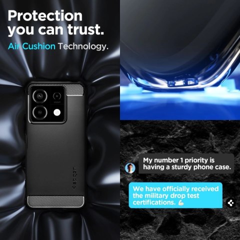Etui Spigen Rugged Armor na Xiaomi Redmi Note 13 Pro 5G / POCO X6 5G - czarny mat