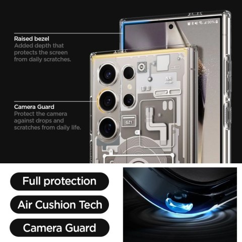 Etui Spigen Ultra Hybrid na Samsung Galaxy S24 Ultra - naturalny tytan (wzór Zero One) Etui Spigen Ultra Hybrid na Samsung Galaxy S24 Ultra - naturalny tytan (wzór Zero One)