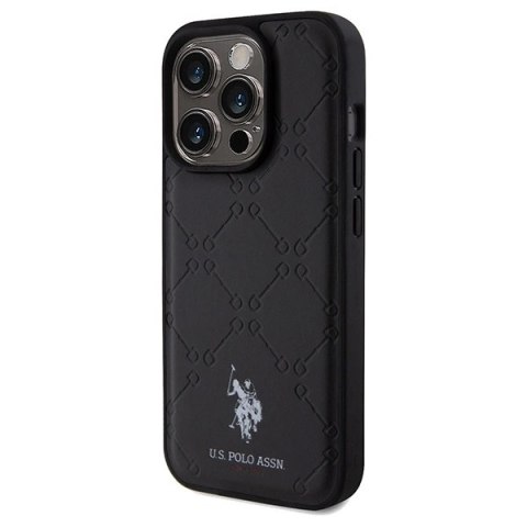 Etui U.S. Polo Assn. Yoke Pattern na iPhone 15 Pro Max - czarne Etui U.S. Polo Assn. Yoke Pattern na iPhone 15 Pro Max - czarne