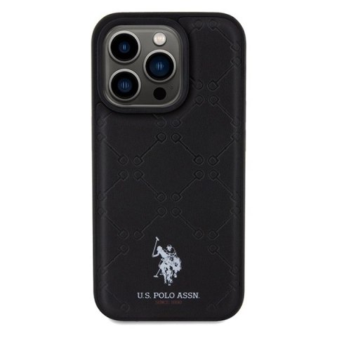 Etui U.S. Polo Assn. Yoke Pattern na iPhone 15 Pro - czarne Etui U.S. Polo Assn. Yoke Pattern na iPhone 15 Pro - czarne