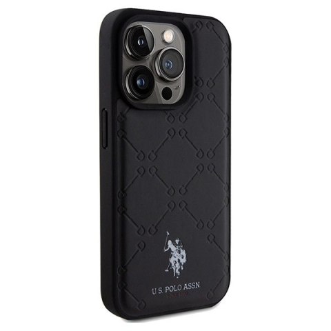 Etui U.S. Polo Assn. Yoke Pattern na iPhone 15 Pro - czarne Etui U.S. Polo Assn. Yoke Pattern na iPhone 15 Pro - czarne