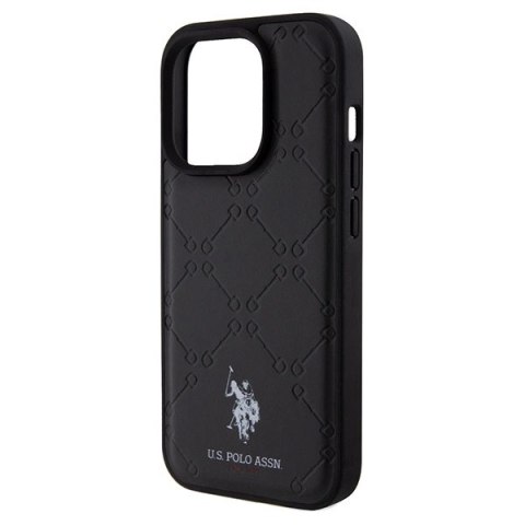 Etui U.S. Polo Assn. Yoke Pattern na iPhone 15 Pro - czarne Etui U.S. Polo Assn. Yoke Pattern na iPhone 15 Pro - czarne