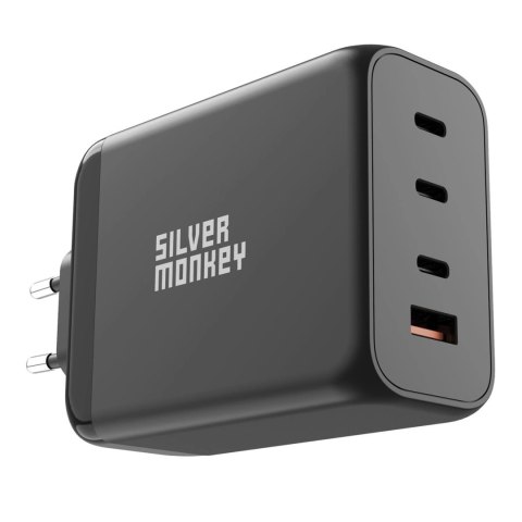 Ładowarka GaN Silver Monkey SMA153 200W 3xUSB-C PD USB-A QC 3.0 - czarna Ładowarka GaN Silver Monkey SMA153 200W 3xUSB-C PD USB-A QC 3.0 - czarna