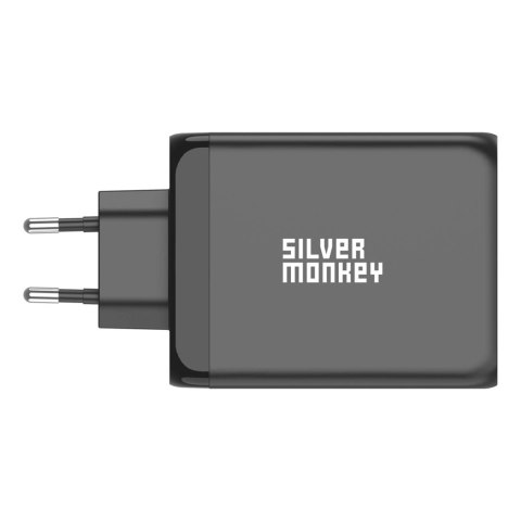 Ładowarka GaN Silver Monkey SMA153 200W 3xUSB-C PD USB-A QC 3.0 - czarna Ładowarka GaN Silver Monkey SMA153 200W 3xUSB-C PD USB-A QC 3.0 - czarna